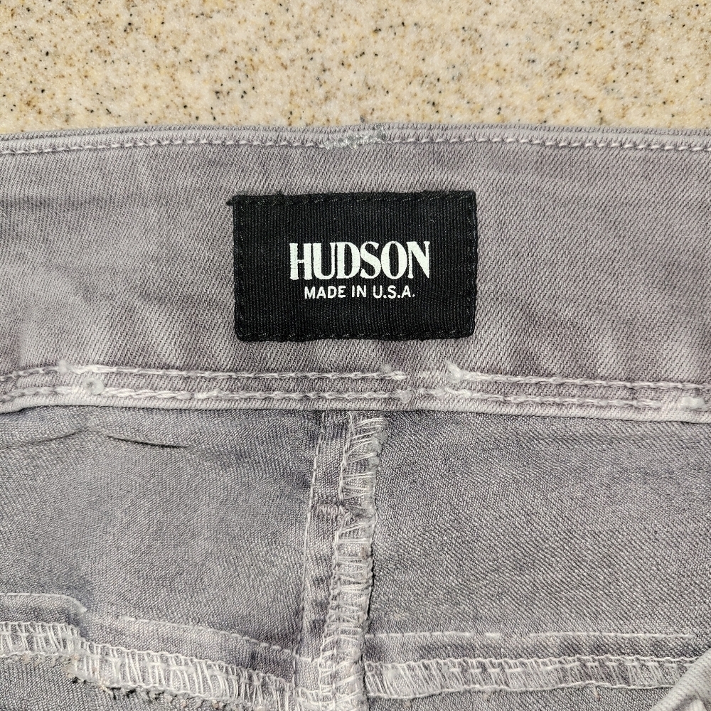 Hudson Crop Collin Light Gray Skinny Jeans Size 27 - Picture 2 of 16